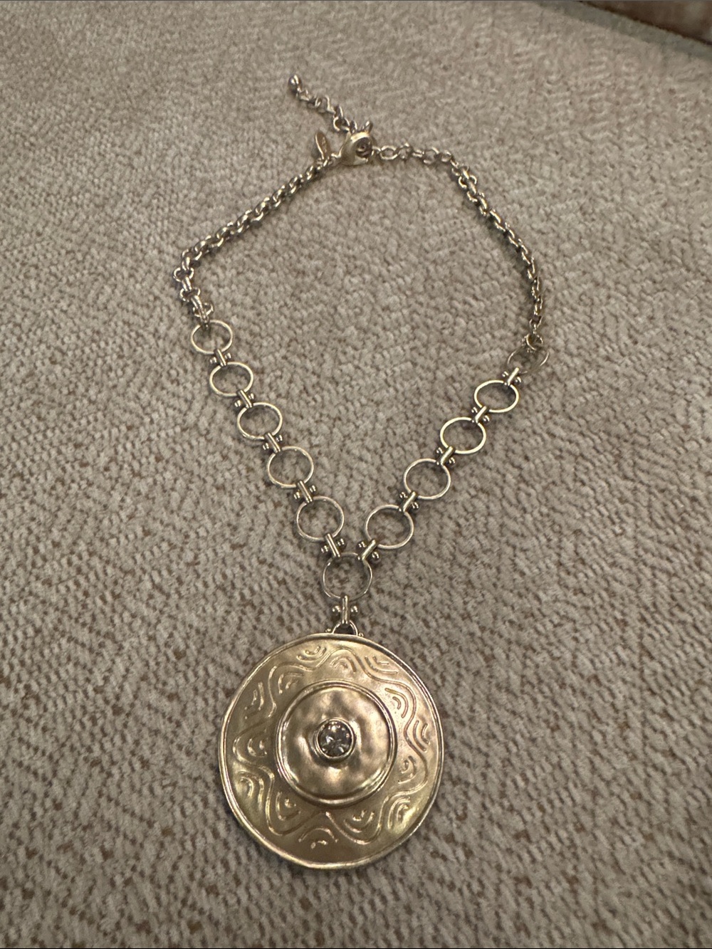Chicos Two sided Gold-Tone Disc Pendant Necklace - Women's Jewelry - Picture 2 of 3